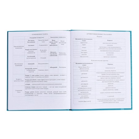 Diary for a music school, 48 sheets, hard cover, matte lamination, foil embossing, reference information, block 60g/m2-14