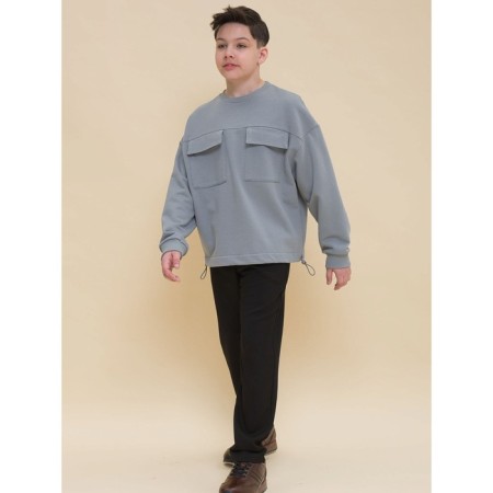 Sweatshirt for boys, height 134 cm, gray color-10