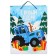 New Year. Gift package, 31x40x11.5 cm, packaging, blue tractor