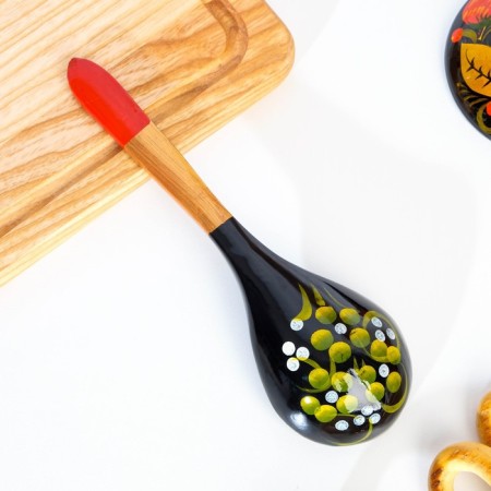 Spoon "Chernushka", salad, 6 × 21, Khokhloma-1