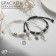 Bracelets "Demetrons" female, masculine principle, black and white color, 7cm
