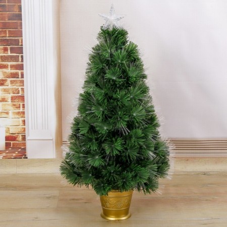 Fibrooptic Christmas tree "Rainbow bunch" 90 cm D of the lower tier 47 cm 80 branches-1