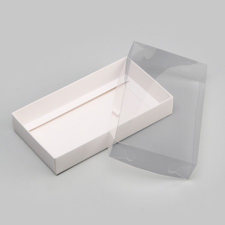 Confectionery packaging, white with PVC lid, 18 x 10 x 3 cm-3