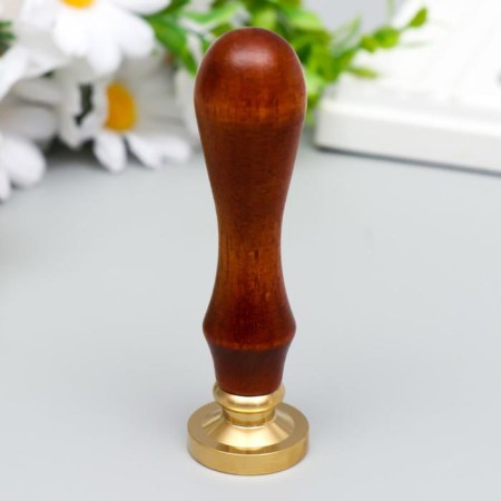 Printing for wax with a wooden handle "Crown with the letter G" 9x2.5x2.5 cm-2