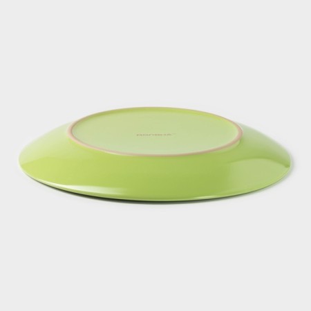 Board ceramic dining shade "Green peas", D = 27 cm, green color-2
