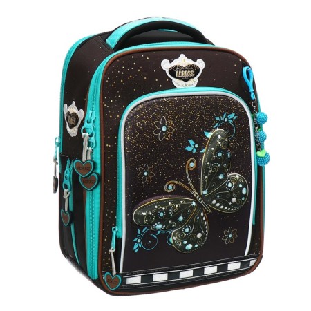 Frame backpack 35 x 26 x 14 cm, Across HK22, filling: bag, pencil case, blue HK22-9-1