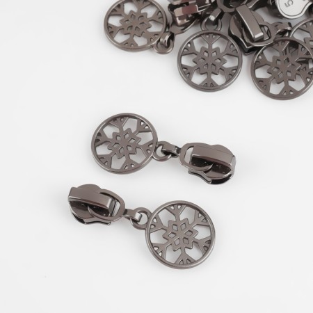 Automatic lock for lightning "Spiral", No. 5, decorative, 10 pcs, black nickel color-1