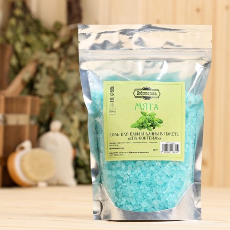 Salt for a bath and bath "Mint" 500 grams of Dobroparov-2