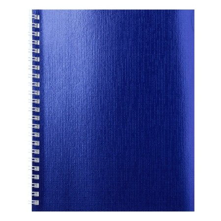 Notebook of 48 sheets in a cage on a crest, Metallic "blue", boumvinyl cover, offset unit