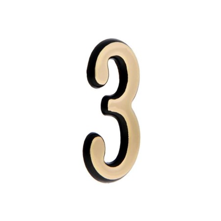 The door number "3" tundra, plastic, color gold 1 pc.-1