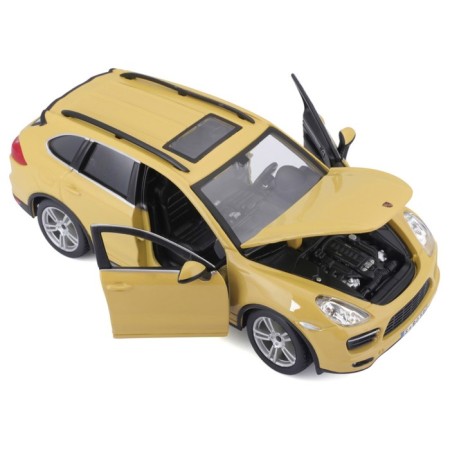BBURAGO Porsche Cayenne Turbo, Die-Cast, 1:24, opening doors, yellow color.-3