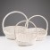Camping of baskets, 44x34x10/18/44cm, 38x29x9/16/39cm, 32x24x8/14/34cm, willow, white