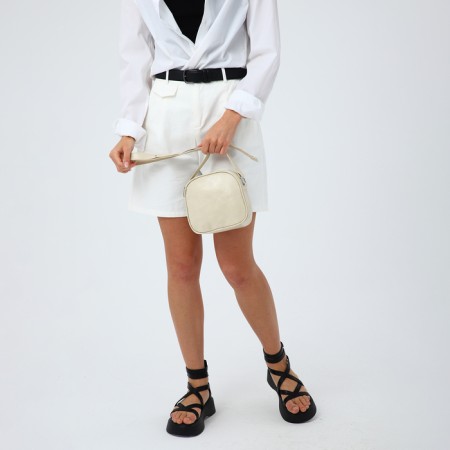 Cross-Bodi Bag on a zipper, beige color-9