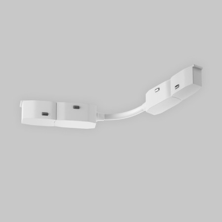 Radius power connector for the track system Technical TRA034CS-W, 19x1.6x1.8 cm, white color-1