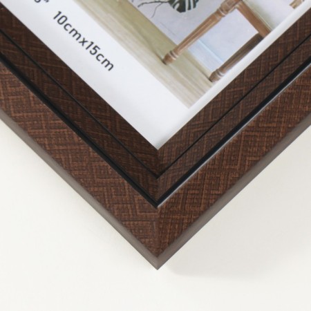 Photo frame plastic 10x15 cm "Staircase with rhombuses" Chocolate 2x13x17.9 cm-2