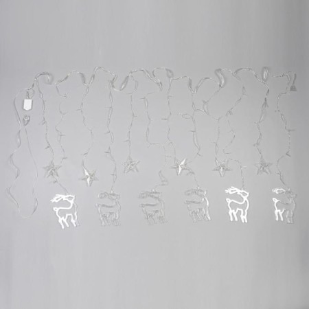 Garland "fringe" 2.4 × 0.9 m with nozzles "deer", ip20, transparent thread, 138 LED, glow of multi, 8 modes, 220 V-5