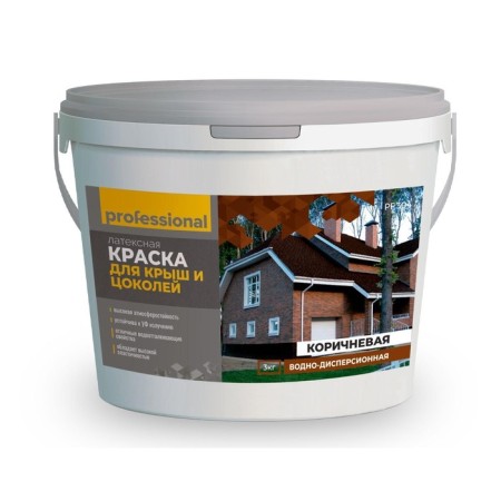 Paint for roofs and basements, 3 kg, brown color