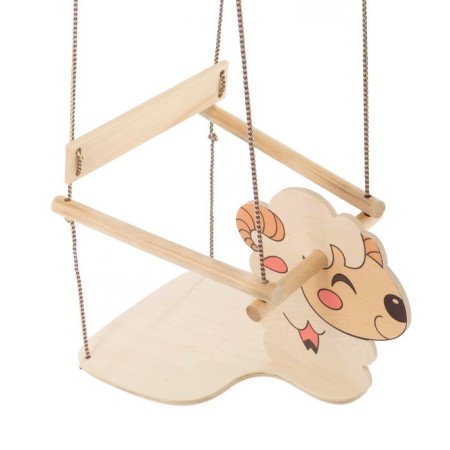 Suspended chair "lamb", wooden, seat 30 × 30cm-1