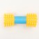 Dog toy squeak "Massage dumbbell", 14 cm, yellow/blue