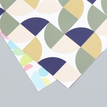 Scrapbooking paper bilateral "snake and bright circles" density 180 g 15.5x17 cm-4