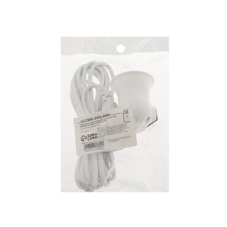 Lamp with a switch for a lamp, E27, wire 3 m, white-3