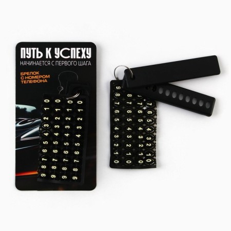 Keychain for keys with the phone number "Way to Success" 6 x 11 cm-1