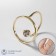 Ring "Trend" circle, white color in gold, dimensionless