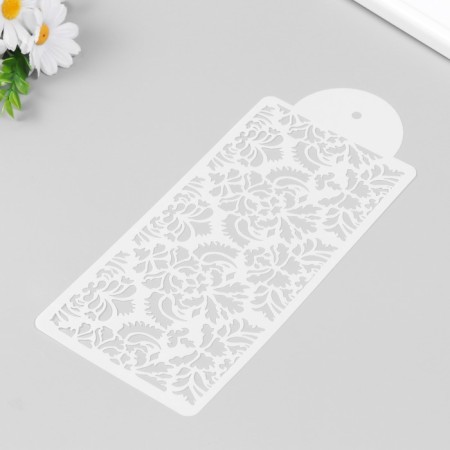 Plastic stencil "Flower Damascus" 26.5x11.5 cm-1