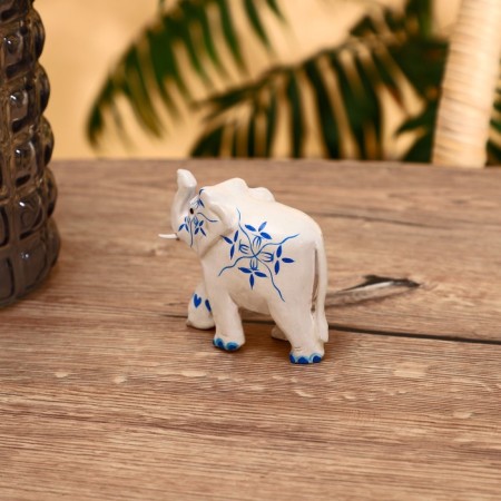 Souvenir "Elephant - Flower painting" Wood 8 cm-1