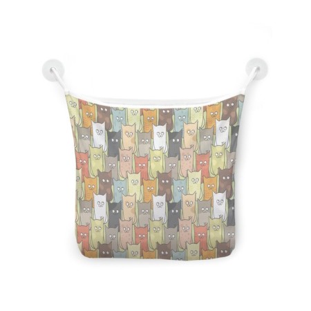 Organizer in a bathtub on suction cups "kittens", for storing toys and little things, size 33x39 cm-2