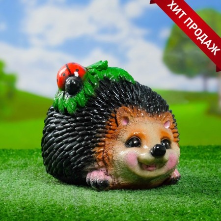 Garden figure "Hedgehog with God's cow" New 24x18x17cm