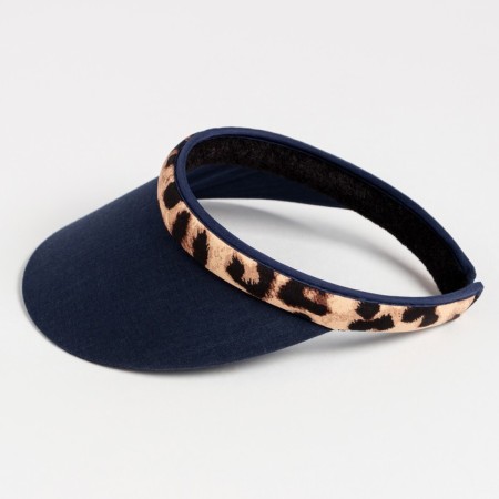 Feminine visor minaku "leopard" color dark blue, rn 56-58-1