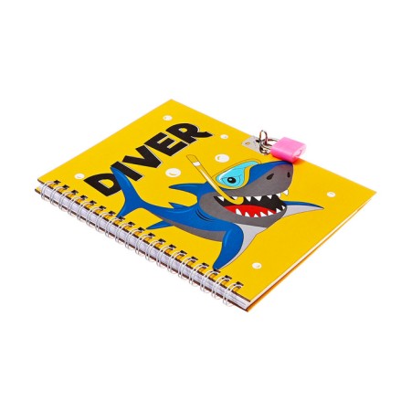 Gift notebook, 45 sheets, line, on the castle, on the crest, shark (17.8x13cm)-2