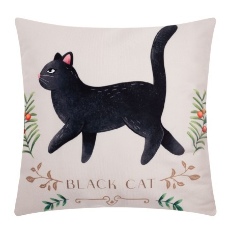 Pillowess Decorative Ethel "Black Cat" 40x40 cm, polyester, velor