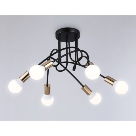 Lamp ceiling in the style of Ambrella Light, Loft, TR80419, 6HE27, black color, gold-3