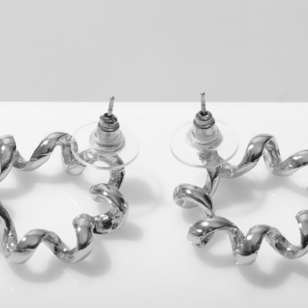 Earrings "spring", silver color-2
