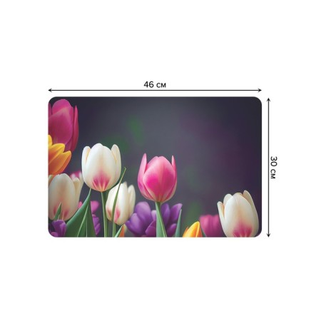 A set of napkins for setting the table "Spring tulips", rectangular, rounded edges, size 30x46 cm, 4 pcs-2