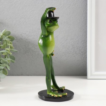 Souvenir Polystone "Frog in a cylinder hat" 20.5x8x8.5 cm-1