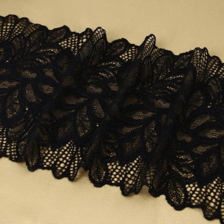 Lace elastic fabric, 185 mm × 2.7 ± 0.5 m, black color-2