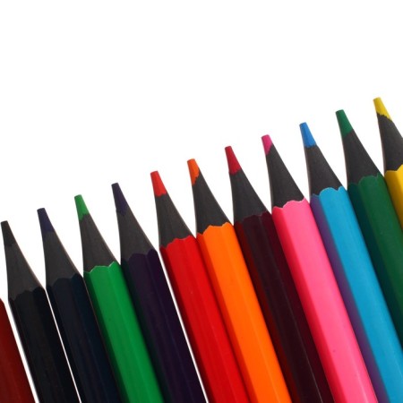 Pencils 12 colors in a tube, hexagonal, plastic-3