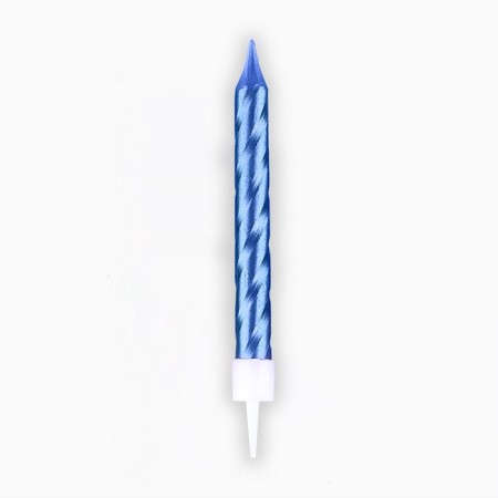 Candles for the cake, blue, 8 pcs.-3