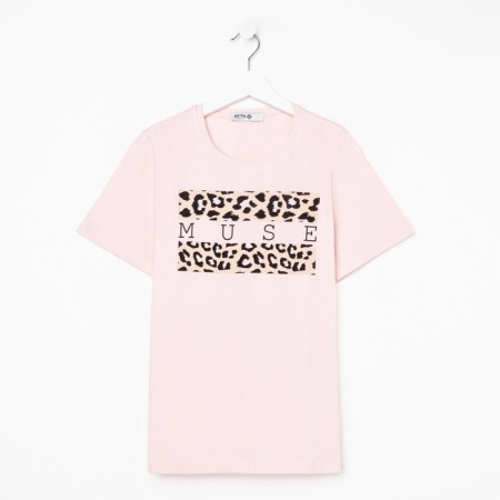 Women's T-shirt KAFTAN MUSE, pink color, size 40-42-5