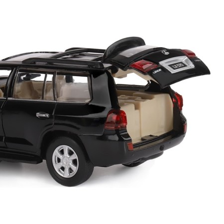 Metal machine lexus lx570 1:32, light, sound, doors and luggage, inertia, black color open-6