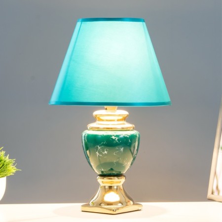 Lima table lamp E14 40W green-gold 22x22x35 cm-1