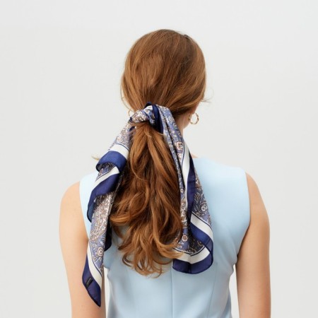 Women's scarf minku rr 70*70 cm, blue color-3