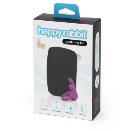 Happy Rabbit erection ring with vibration, purple, case includes-1