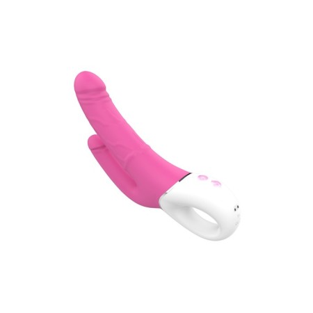 Duet little vibrator, anal-vaginal, 9 modes, 23x3.5 cm, silicone, pink color-5