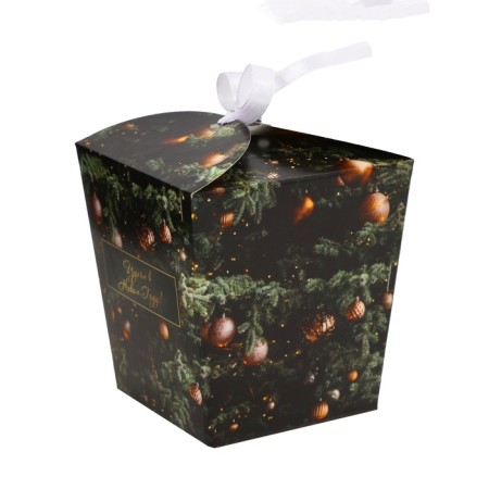 New Year. Bonbonniere, New Year's gift packaging "Beautiful spruce", 7.5 × 8 × 7.5 cm.-2