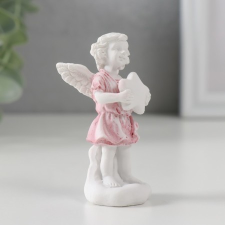 Polystone souvenir "Snowty angel in color toga with a star" 7.2x3.5x2.8 cm-1
