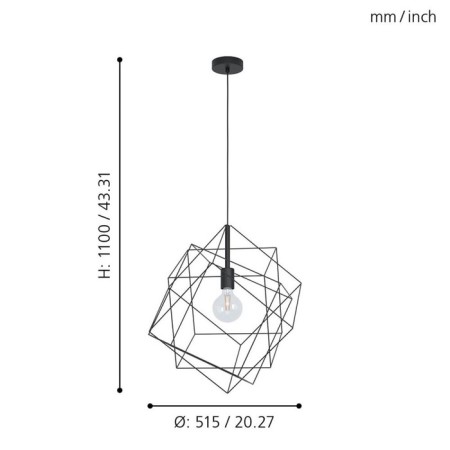 Suspension Straiton, 1x60W E27-2